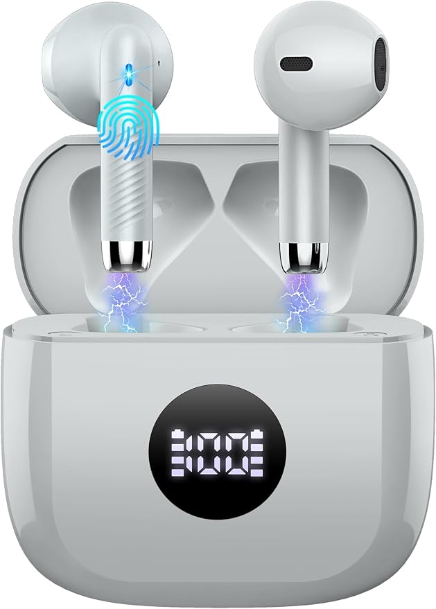 Wireless Earbuds, 40H Playback Mini Case IP7 Waterproof Sports Earphones by Jxrev