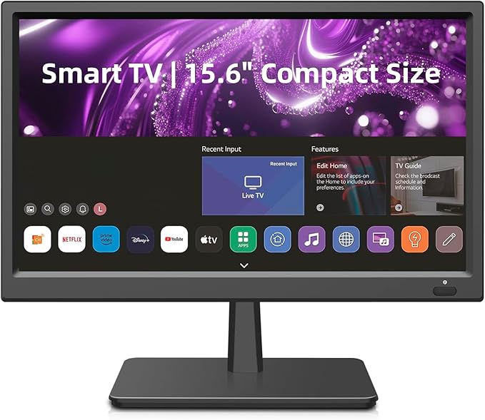 Feihe 15.6 Inch Small Smart TV HD 1080P LED, Flat Screen Smart Television by Feihe