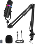 ZealSound Podcast Microphone for PC/Mac/iPhone – USB Studio Mic by zealsound