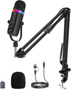 ZealSound Podcast Microphone for PC/Mac/iPhone – USB Studio Mic by zealsound
