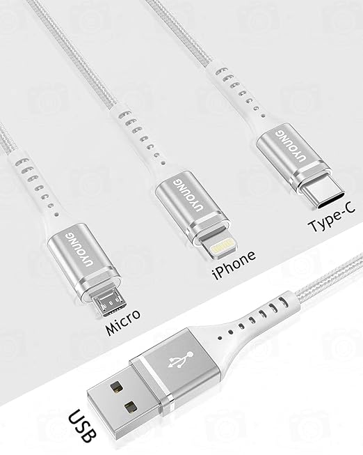 Multi Charging Cable 2Pack 4FT, 3 in 1 Charger Cable Braided Universal Phone - Image 8