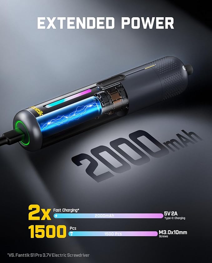 Fanttik S2 Pro Electric Screwdriver, Cordless Screwdriver Set, 7 Torque Settings - Image 5
