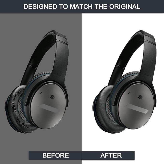 Ear Pads for Bose Quiet Comfort 35 Soft Protein Leather Replacement Earpads Ear - Image 6