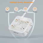 Flat Plug 20 FT Long Extension Cord, TESSAN Ultra Thin Power Strip Surge - Image 5
