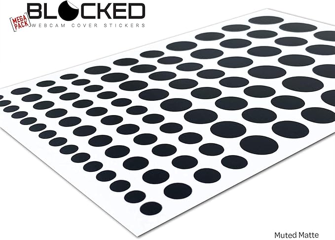 BLOCKED Stackable Webcam/Camera Vinyl Covers | 95 Low-Tack Restickable Webcam - Image 2