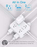 10 Ft Surge Protector Power Strip, HANYCONY Extension Cord - Image 2