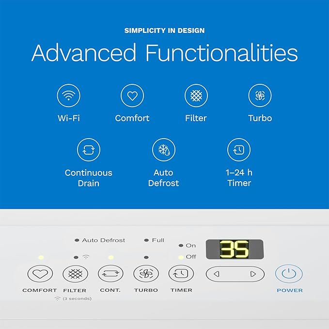 hOmeLabs 50 Pint Wi-Fi Dehumidifier - Image 5