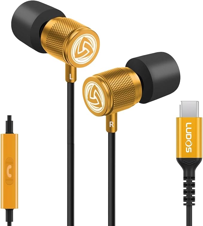 LUDOS Ultra USB C Headphones for iPhone 16 15 Pro Max Plus iPad Pro, 5 Years by Ludos