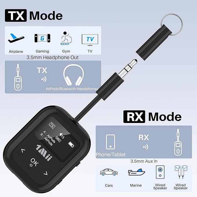 1Mii SafeFly Min+ Bluetooth Transmitter and Receiver, Supports to 2 - Image 5