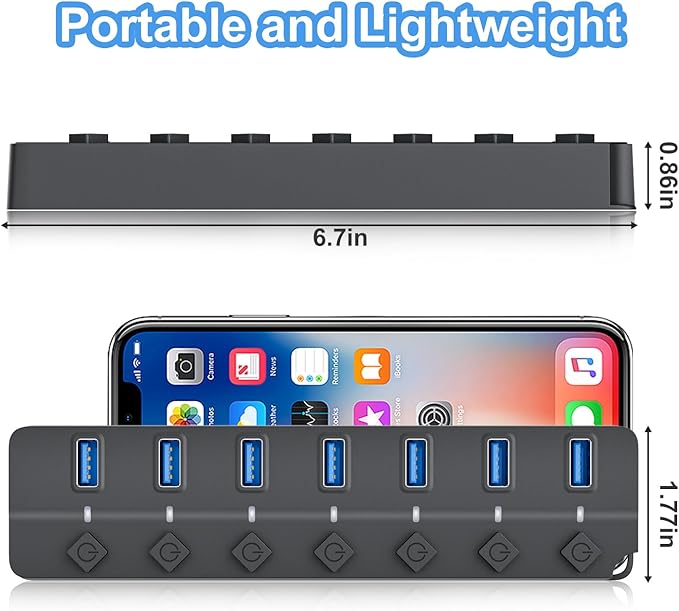 ONFINIO USB Hub 3.0, 7-Port USB Hub Splitter - Image 5