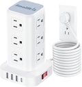 PD20W Power Strip Tower Surge Protector, 16.5FT Extension Cord, Power Strip by SMALLRT