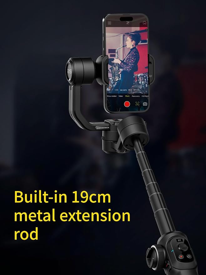 Gimbal Stabilizer for Smartphone, 3-Axis Industry-Standard Gimbal w/360°Rotation - Image 7