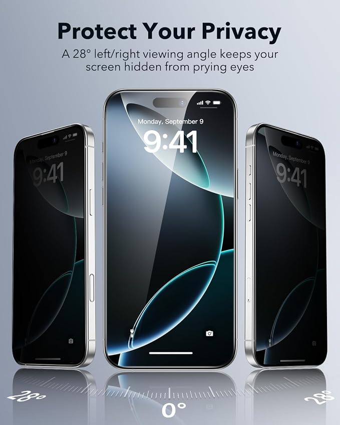 ESR 3 Pack for iPhone 16 Pro Max Privacy Screen Protector, Anti-spy - Image 3