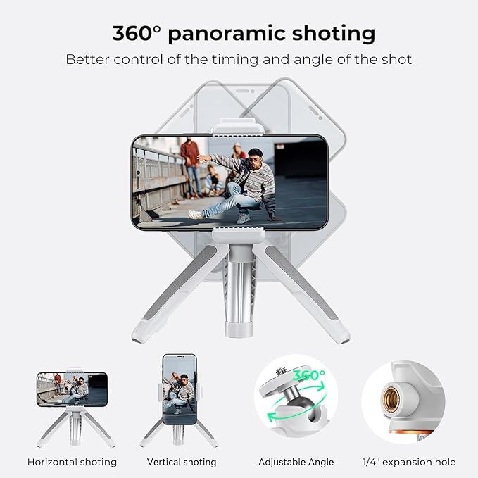K&F CONCEPT Selfie Stick Tripod, 360 Degree Rotation Mini Phone Stand - Image 4