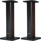 Rockville Pair RHT28D 28" Bookshelf Speaker Stands, Dark Wood Grain, 60 lbs by Rockville