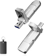 256GB USB C Flash Drive Up to 450MB/s USB 3.2 Solid State Thumb Drive Type-A + by GARMESE