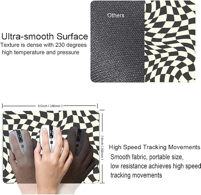 Mouse Pad, Square Mouse Mat Waterproof Computer Mousepad Non-Slip Rubber Base - Image 5