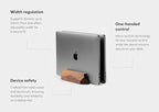 Oakywood Dual Laptop Dock, Vertical Laptop Stand Wood, Laptop Stand - Image 2