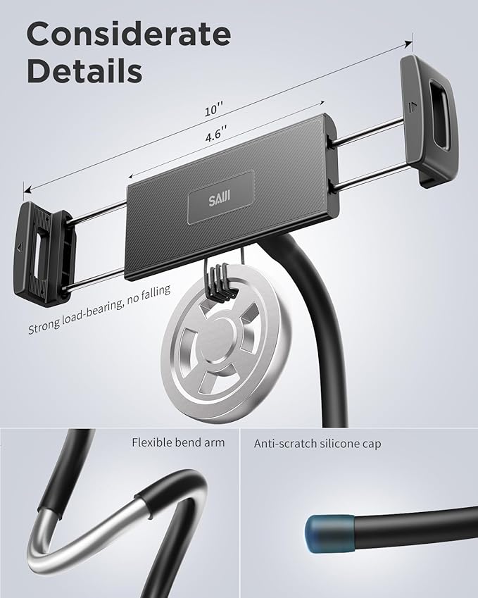 SAIJI iPad Stand, Adjustable Ergonomic Tablet Holder - Image 5