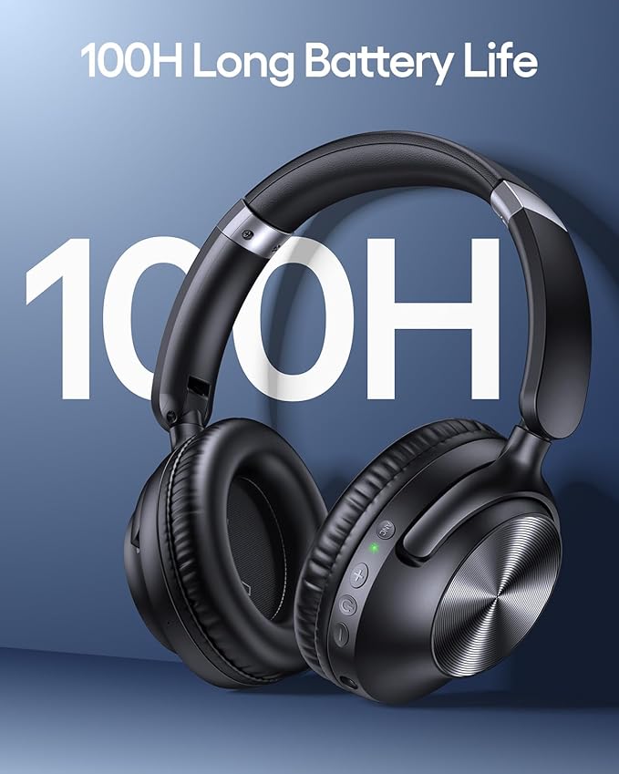 TAGRY Hybrid Active Noise Cancelling Headphones 100H Playtime Wireless Over Ear - Image 3