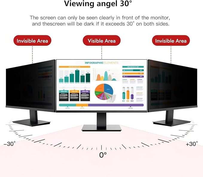 32 Inch Hanging Computer Privacy Screen Protector Shield Compatible - Image 3