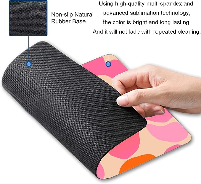 Mouse Pad, Modern Abstract Mousepad, Cute Pink Mouse Mat Waterproof Non-Slip - Image 2