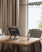 Tablet Stand Holder with Thickened 360°Rotating Base Dual Rod Adjustable - Image 9