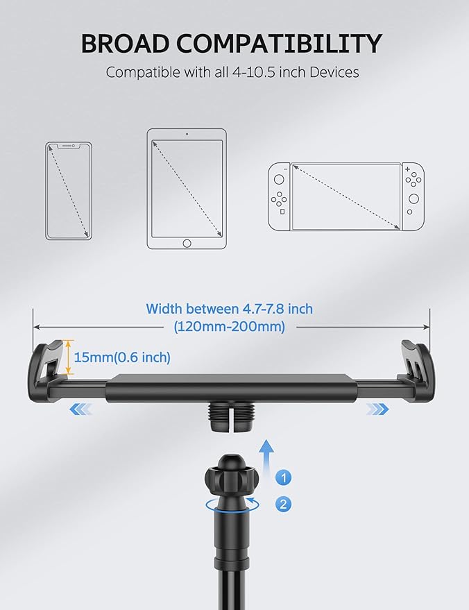 SHAWE Gooseneck Tablet Holder Phone Stand, Flexible Tablet Mount - Image 2