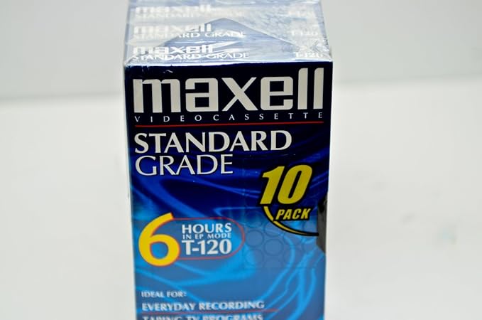 Maxell 10pk VHS Cassette Standard Grade T-120, 6 Hour - Image 3
