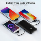 Q 10000mAh Power Bank, Slim Portable Charger, 4 Output External Battery Pack - Image 2