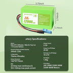 24V 12Ah Battery for Kids Ride-On Toys Compatible - Image 2