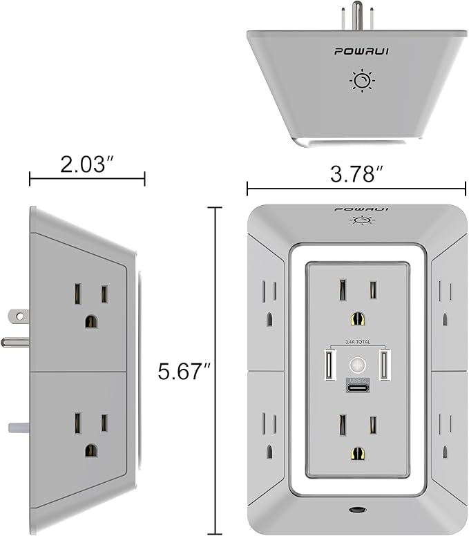 POWRUI Power Strip Surge Protector - Image 6