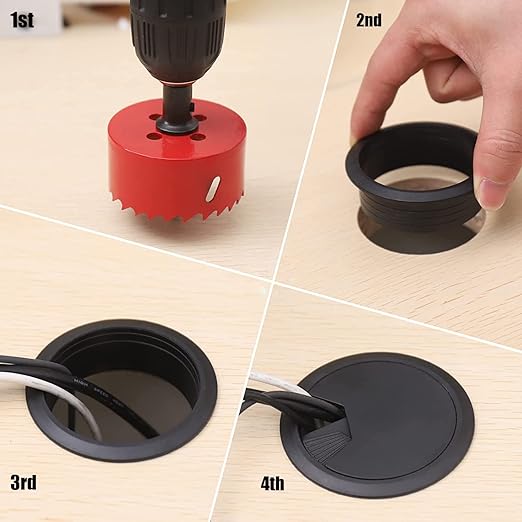 TuTuYa 8PCS Desk Grommet, Desk Grommet 2Inch Desk Cable Grommet Desk Cable Hole - Image 3