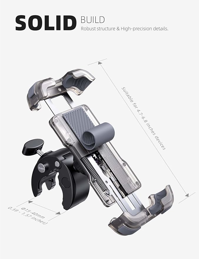 Lamicall Motorcycle Phone Mount, Bike Phone Holder - Image 5