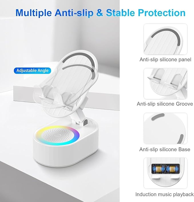 Wireless Induction Audio Bluetooth Speaker 5in1 Phone Holder Emergency - Image 6