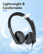 EMEET HS50 Wired Headset with Mic, On-Ear Computer Headphones with Noise - Image 2