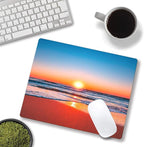 Beach Sunrise Mouse Pad, Seaside Wave Sunset Mouse Pad Custom Design, Square - Image 4