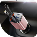 Retractable Car Charger 4 in 1 iPhone 16 Car Charger Fast Charging, Car by JOYROOM