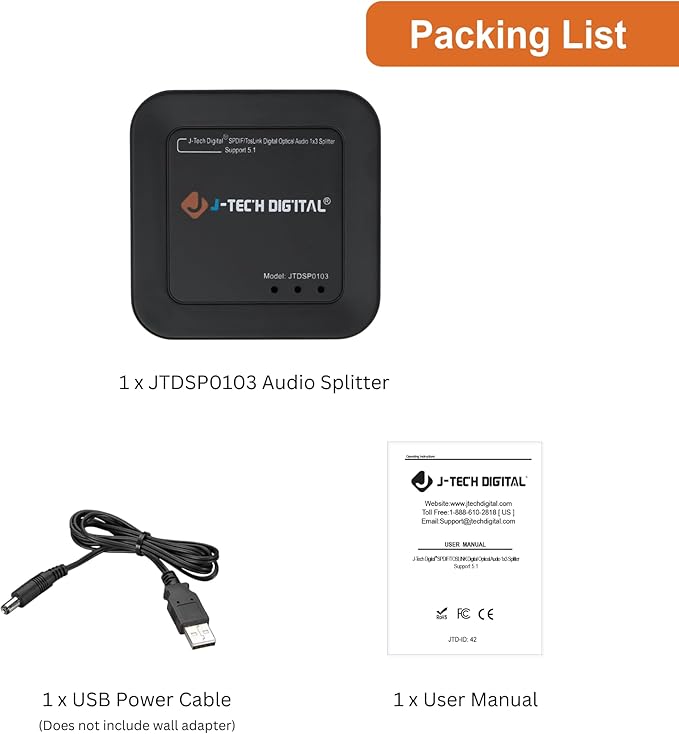 J-Tech Digital Optical Splitter 1 in 3 Out - Image 5