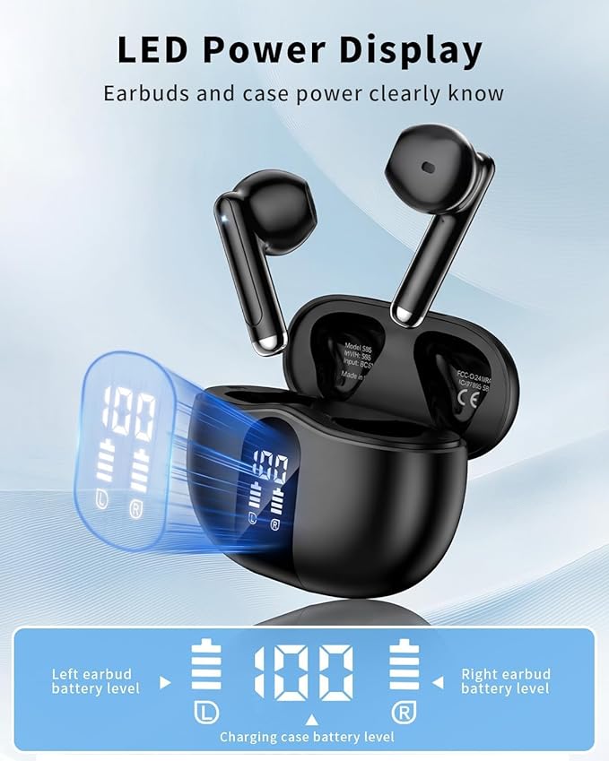 XIAOWTEK Wireless Earbuds, 2026 Bluetooth 5.4 Headphones Bass Stereo Ear Buds - Image 2