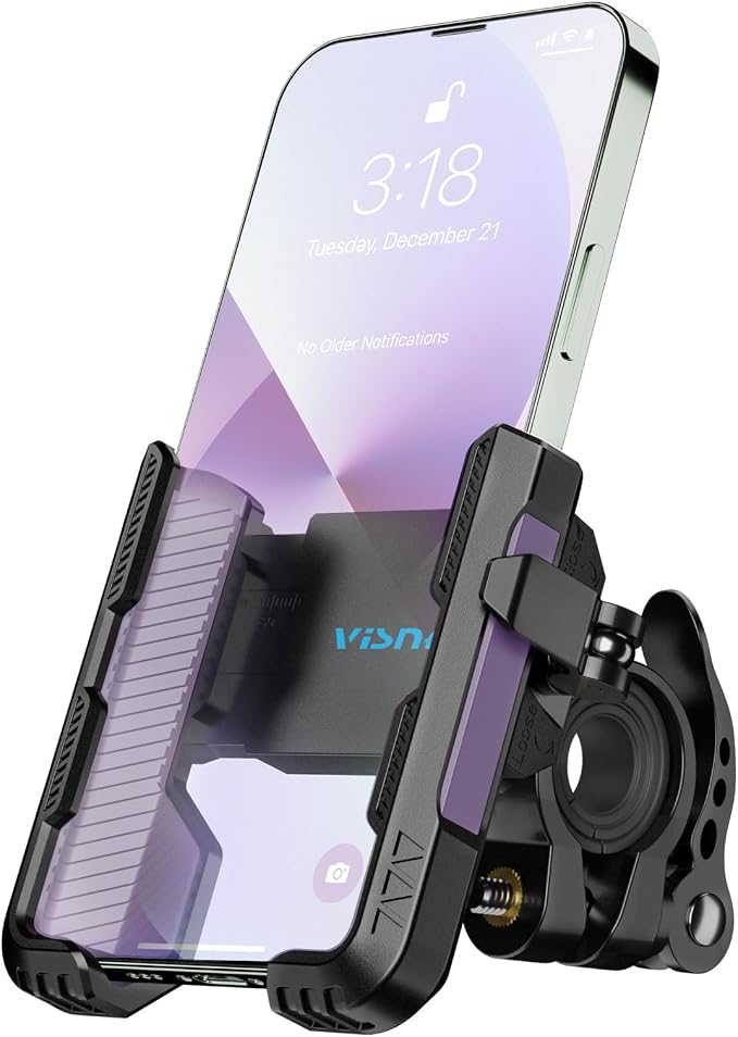 New Upgraded Bike Phone Mount Holder Two Connectors Quickly Lock and Release by visnfa