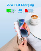 Charmast Portable Charger with Built-in Cables and Wall Plug, 20000mAh 20W USB - Image 4