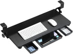 Keyboard Tray Under Desk with Drawer, 26.77" X 11.81" Keyboard Tray Large Size by TECLUK