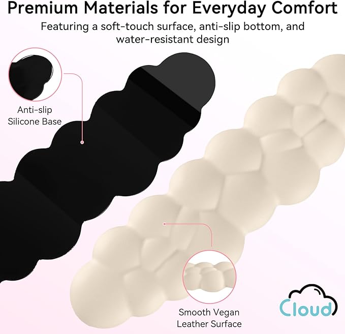 Cloud Wrist Rest for Computer Keyboard, 4-in-1 Memory Foam Leather Cloud - Image 6