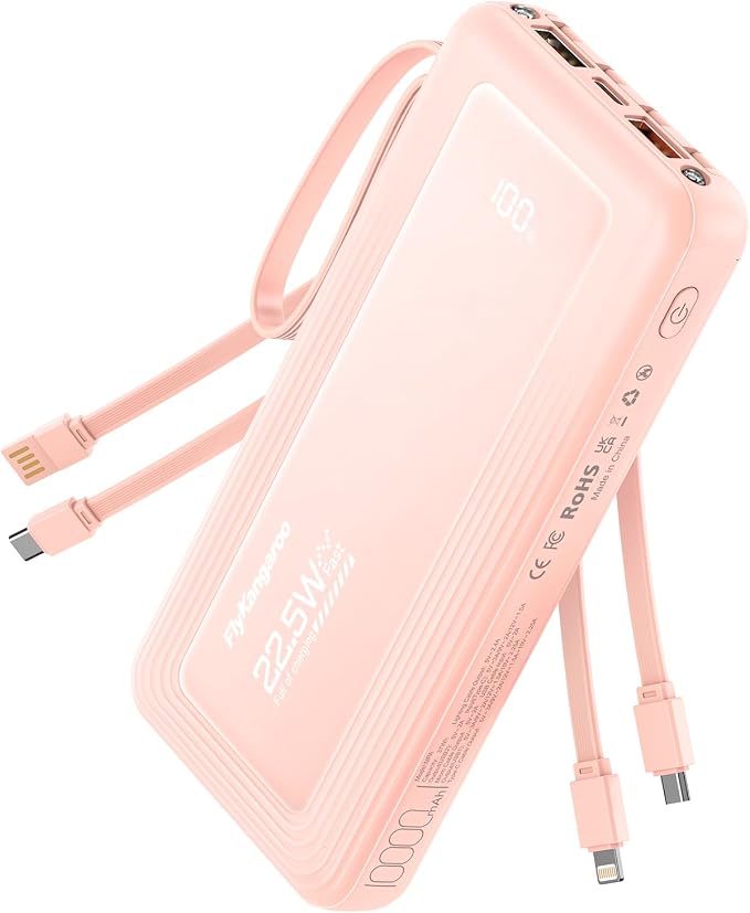 Portable Charger with Built in Cables, Slim 10000mAh Fast Charging 22.5W Power by Unknown