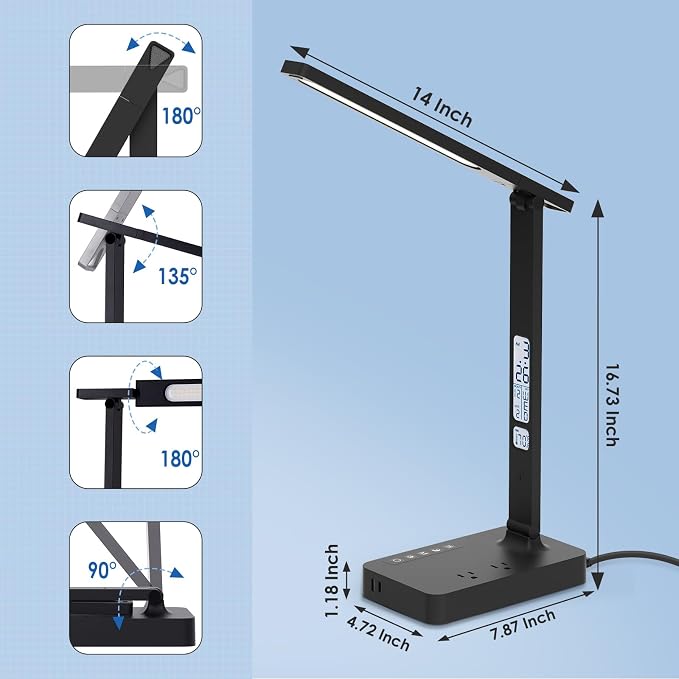 Infiway Desk Lamp with USB Charging Port: LED Eye-Caring Smart Table Light - Image 8
