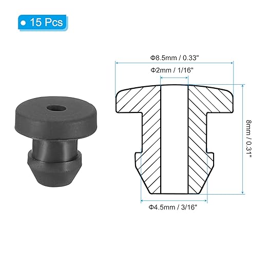 PATIKIL 4.5mm / 3/16 Inch Drill Hole, 1/16 Inch ID Rubber Grommets - Image 2