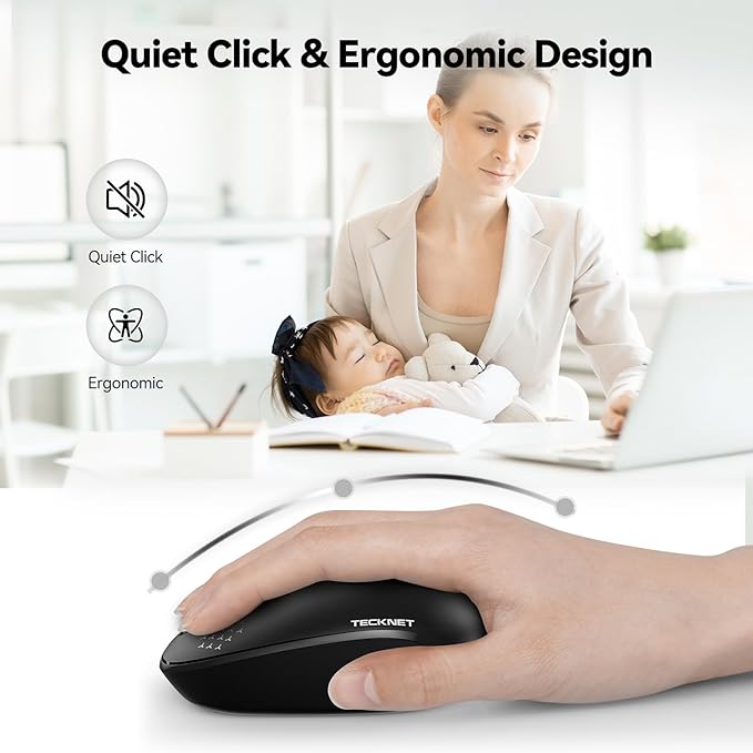 TECKNET Wireless Mouse, 2.4G Quiet Computer Mouse - Image 2