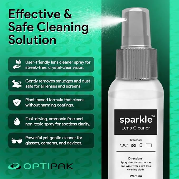 Sparkle Anti-Reflective Lens Cleaner Spray kit | 1oz Glasses Cleaner Spray + - Image 2