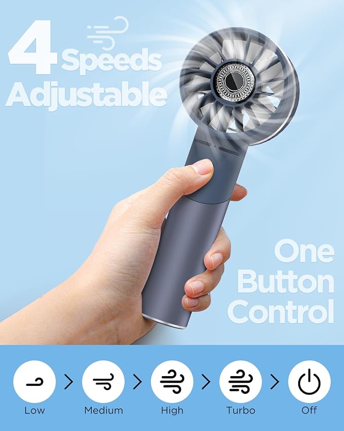 Handheld Fan, Mini Small Portable Turbo Fan, Rechargeable - Image 6